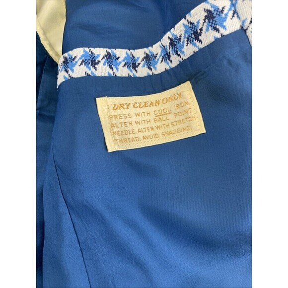 Ratner Clothes Hughes Hatcher Jacket Blue Pattern Houndstooth Blazer Mens M/L 40 - Picture 9 of 12